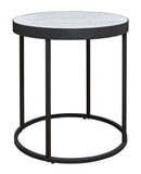 Windron - Black/white - Round End Table-Washburn's Home Furnishings