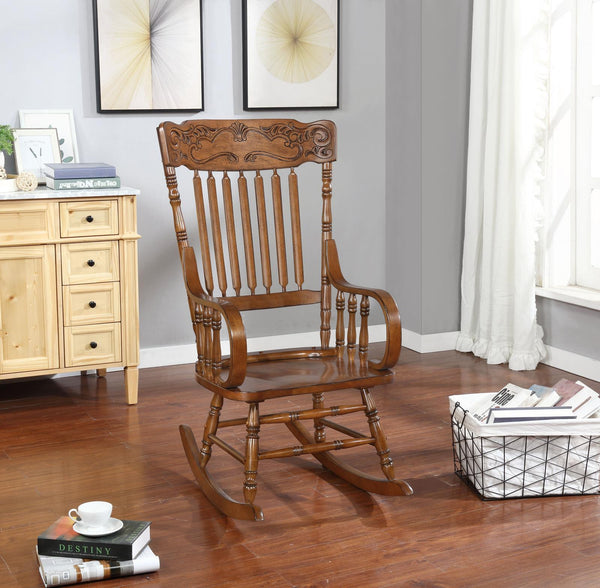 Windsor Back Rocking Chair - Brown-Washburn's Home Furnishings