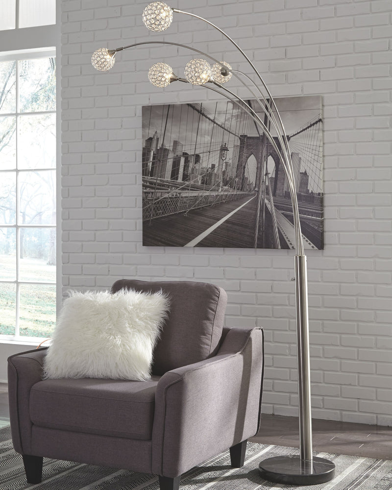 Winter - Silver Finish - Metal Arc Lamp (1/cn)-Washburn's Home Furnishings