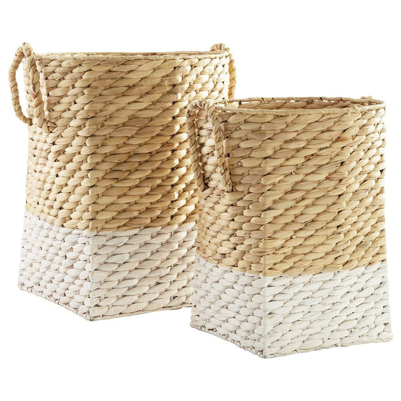 Winwich - Antique White/brown - Basket Set (2/cn)-Washburn's Home Furnishings