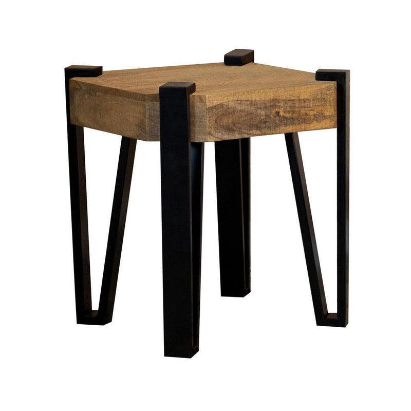 Wooden Square Top End Table - Light Brown-Washburn's Home Furnishings