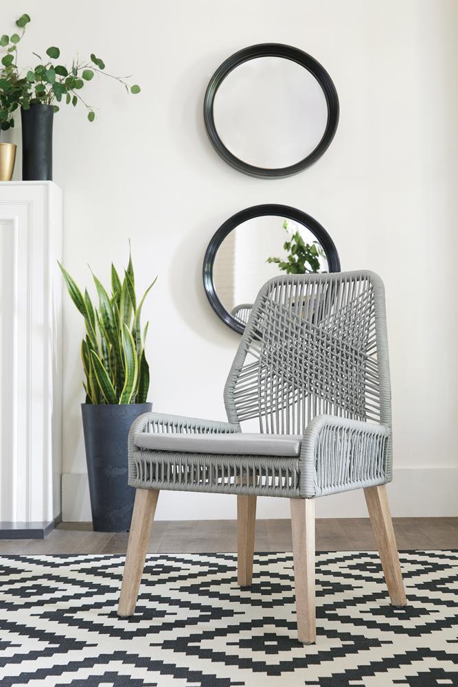 Woven Back Side Chair - Gray-Washburn's Home Furnishings
