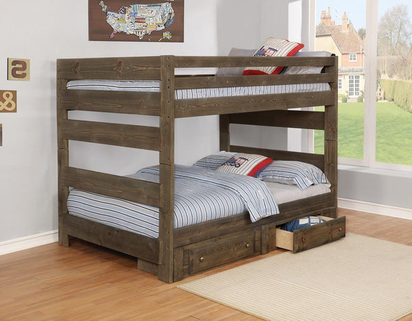 Wrangle Hill - Full Over Full Bunk Bed - Brown-Washburn's Home Furnishings