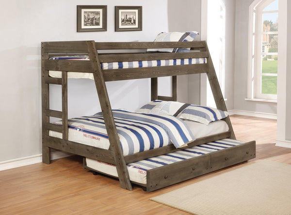 Wrangle Hill - Twin Over Full Bunk Bed - Brown-Washburn's Home Furnishings