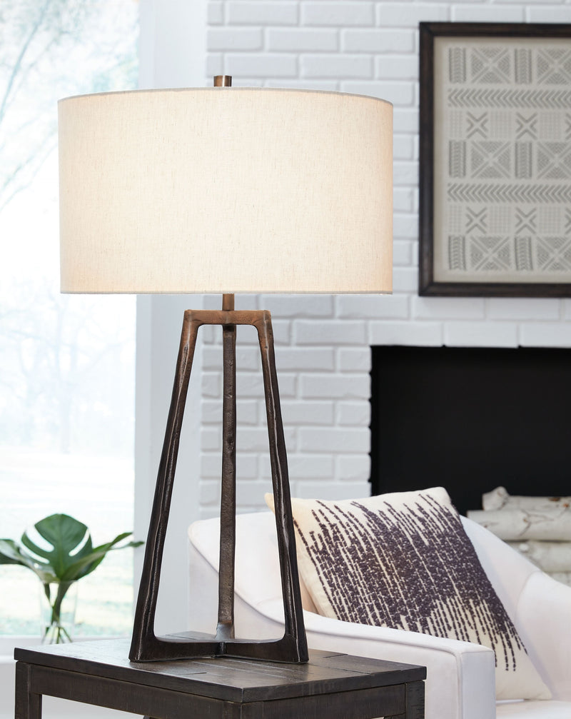 Wynlett - Light Gray - Metal Table Lamp (1/cn)-Washburn's Home Furnishings