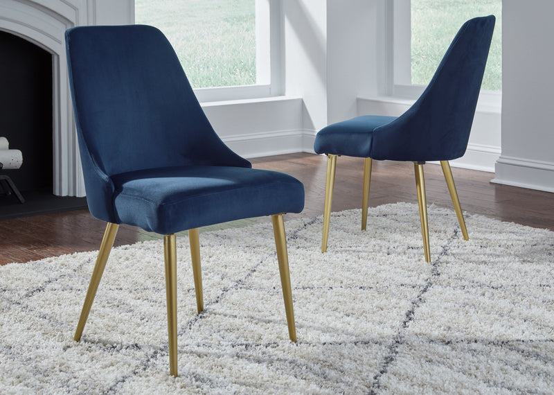 Wynora - Blue/gold Finish - Dining Chair (set Of 2)-Washburn's Home Furnishings