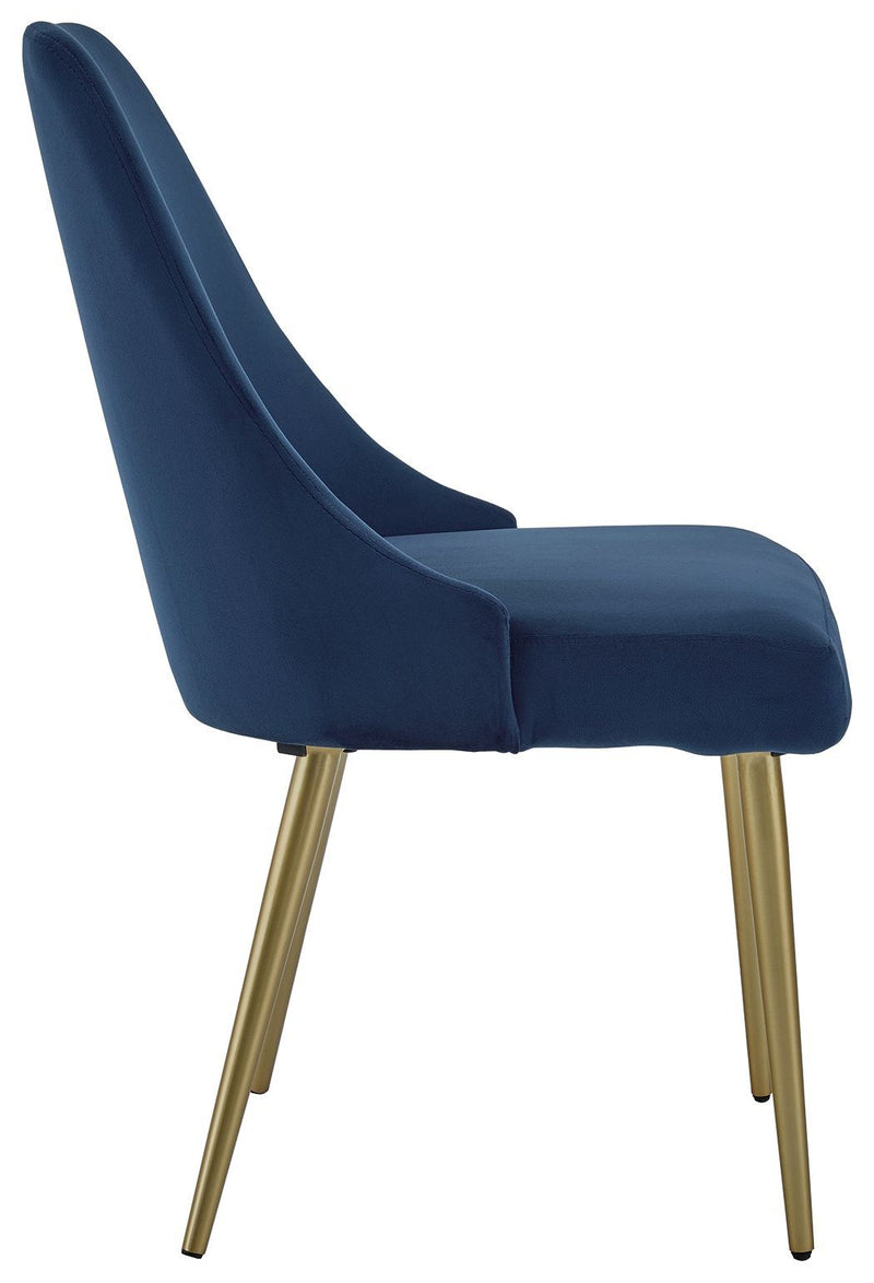 Wynora - Blue/gold Finish - Dining Uph Side Chair (2/cn)-Washburn's Home Furnishings