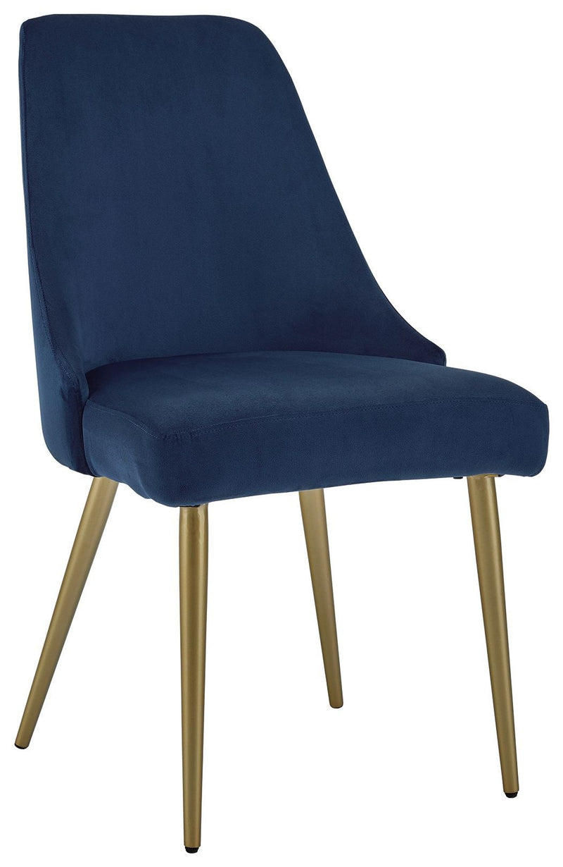 Wynora - Blue/gold Finish - Dining Uph Side Chair (2/cn)-Washburn's Home Furnishings