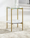 Wynora - White/gold - Round End Table-Washburn's Home Furnishings