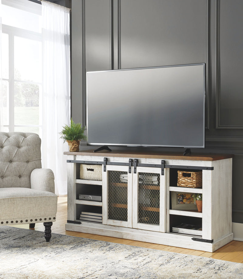 Wystfield - White/brown - Large Tv Stand-Washburn's Home Furnishings