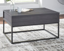 Yarlow - Black - Lift Top Cocktail Table-Washburn's Home Furnishings