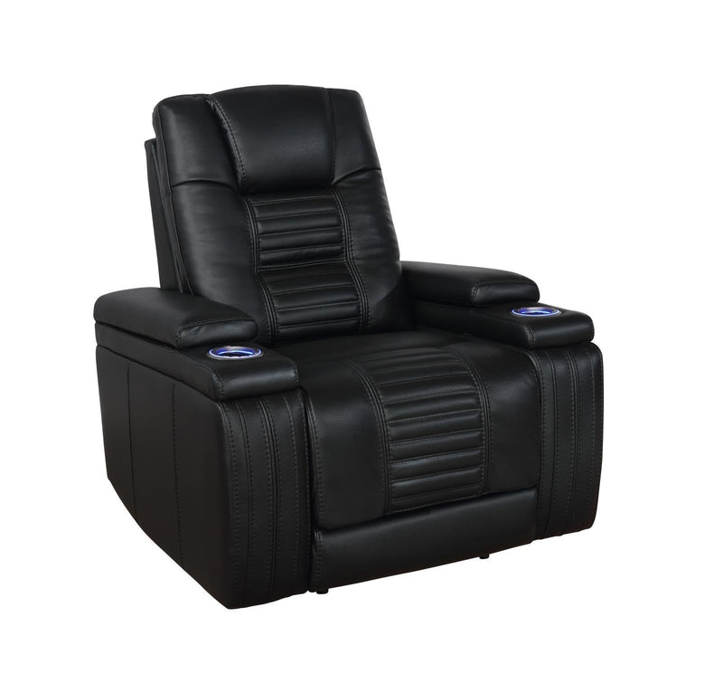 Zane - Dual Power Recliner - Black-Washburn's Home Furnishings