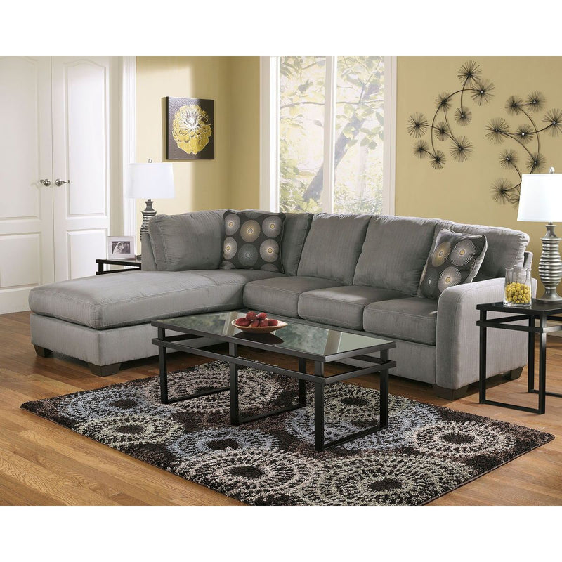 Zella - Charcoal - Left Arm Facing Chaise 2 Pc Sectional-Washburn's Home Furnishings