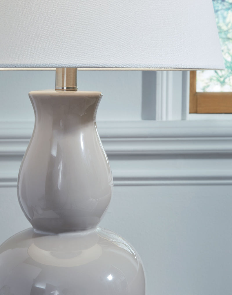 Zellrock - Gray - Ceramic Table Lamp (1/cn)-Washburn's Home Furnishings