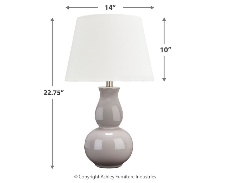 Zellrock - Gray - Ceramic Table Lamp (1/cn)-Washburn's Home Furnishings