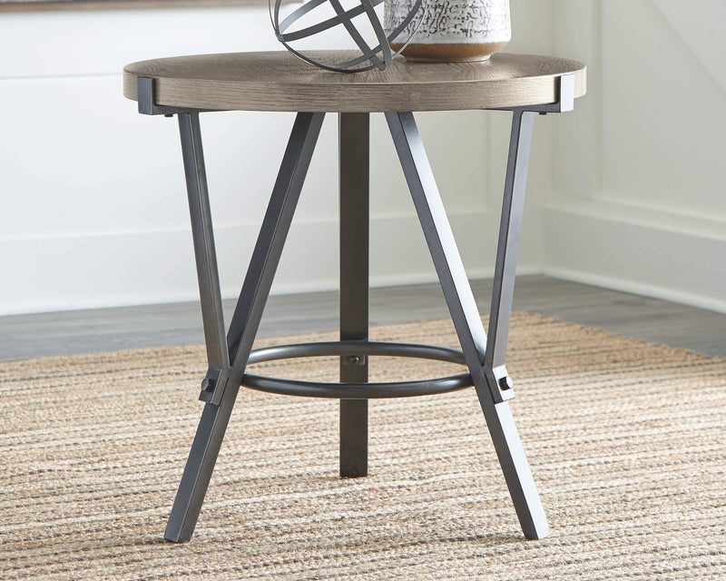 Zontini - Light Brown - Round End Table-Washburn's Home Furnishings